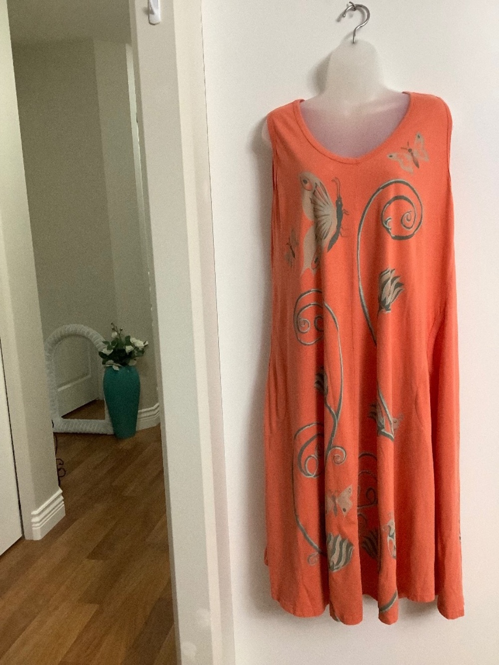 Cotton leisure dress-nightie w pockets M/L 36-38 bust